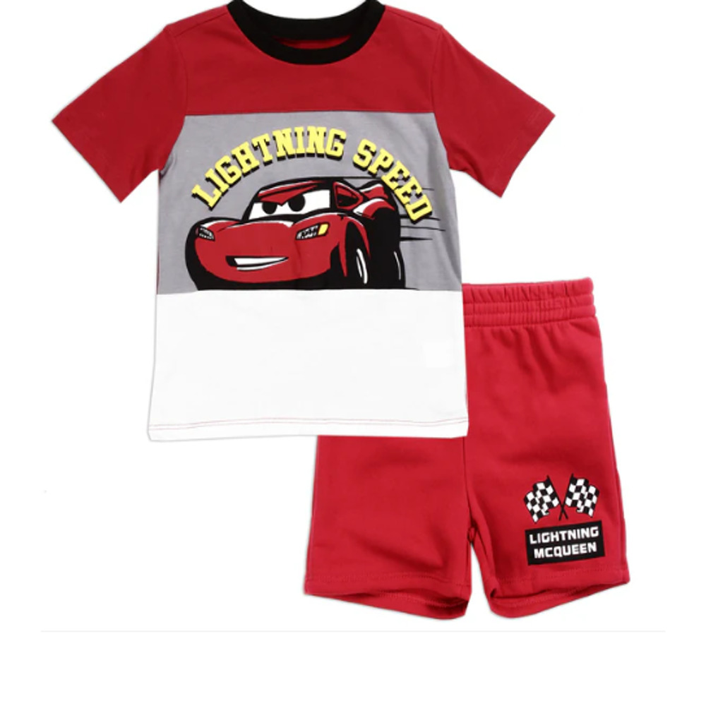 Disney Cars Lightning McQueen 2-Piece Set – "Lightning Speed" Tee & Shorts